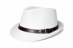   Szalmakalap bőrszíjjal - Fehér Férfi kalap, sapka